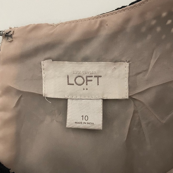 Ann Taylor LOFT Black Eyelet Lace Sheath A-Line Dress Tan Lining Size 10 - Picture 6 of 6